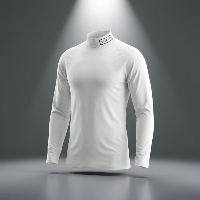 Adult Long Sleeve Mock Neck Compression - White