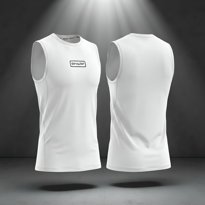 Adult Sleeveless Compression Shirt - White