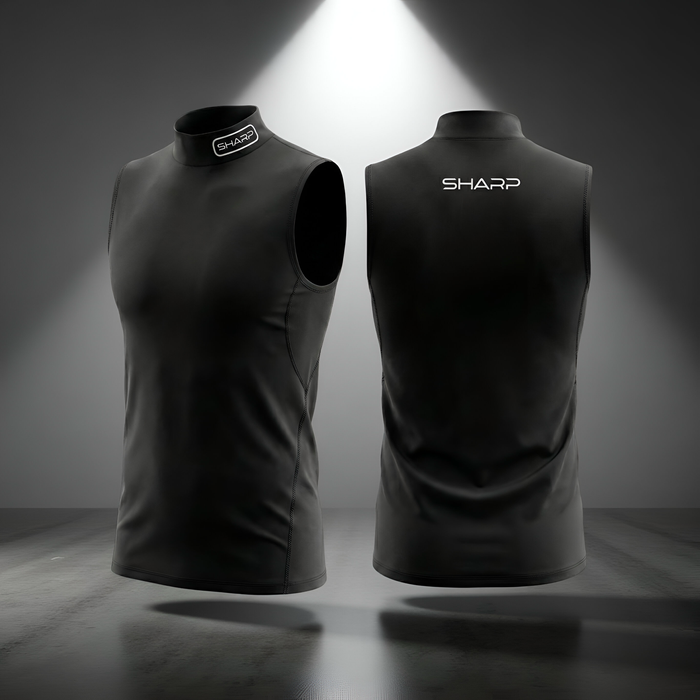Adult Sleeveless Mock Neck Compression - Black