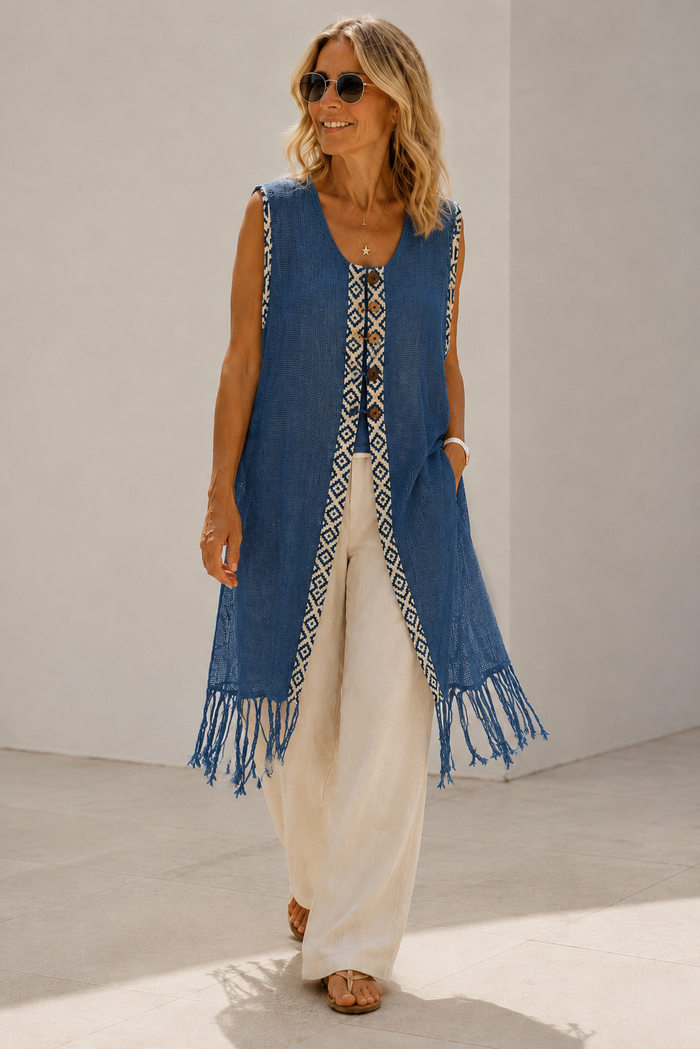 Alba Mesh Waistcoat Blue