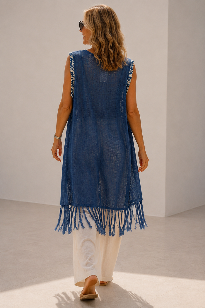 Alba Mesh Waistcoat Blue