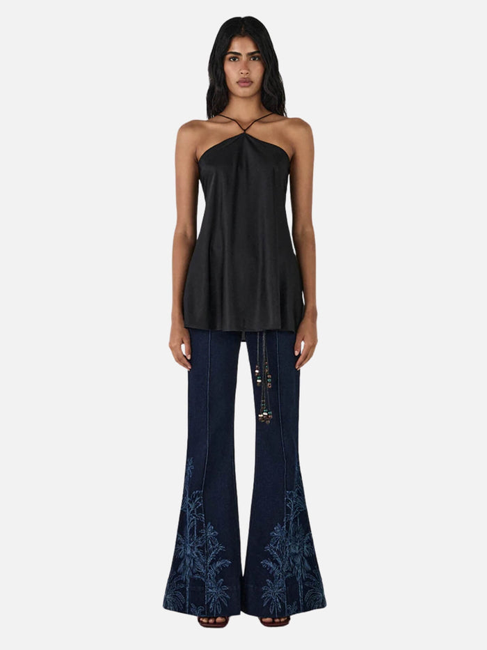 Allegra Scarf Top - Black