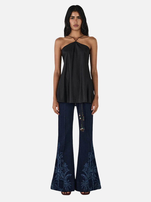 Allegra Scarf Top - Black