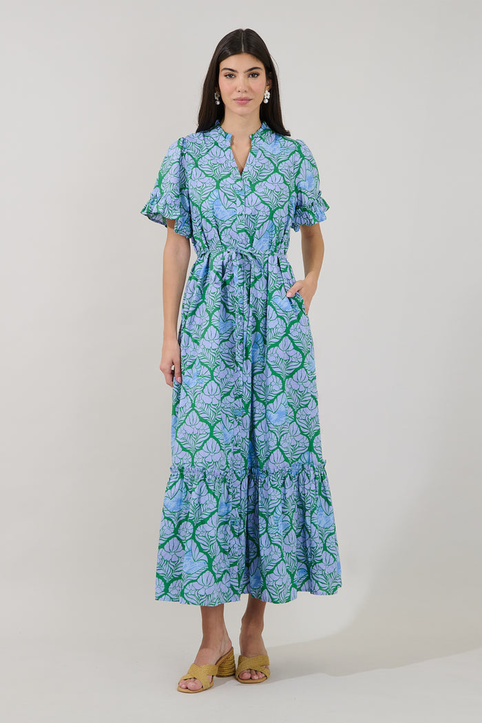 Alna Button Up Midi Dress Floral