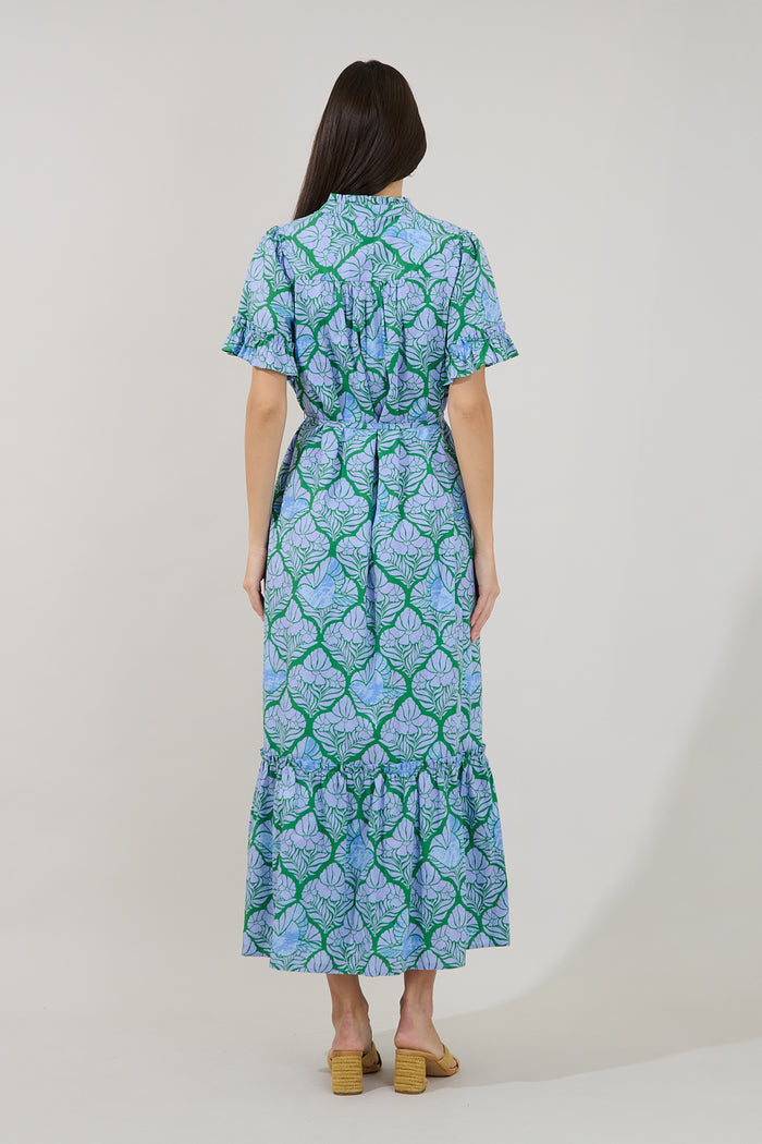 Alna Button Up Midi Dress Floral