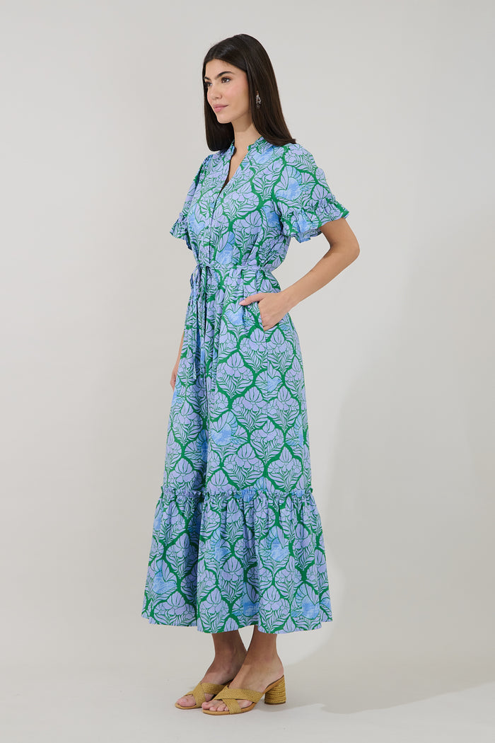 Alna Button Up Midi Dress Floral