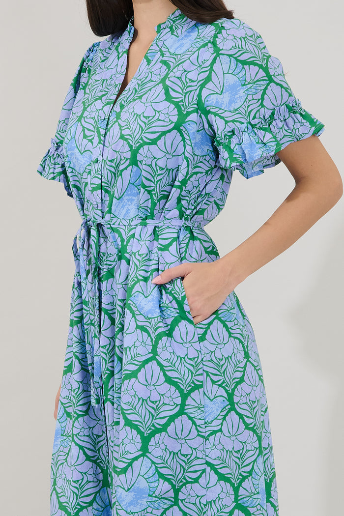 Alna Button Up Midi Dress Floral