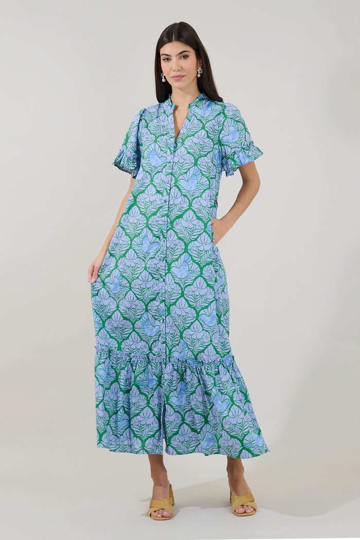 Alna Button Up Midi Dress Floral
