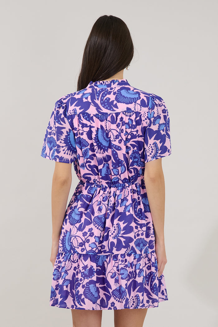 Amo Button Up Mini Dress Floral