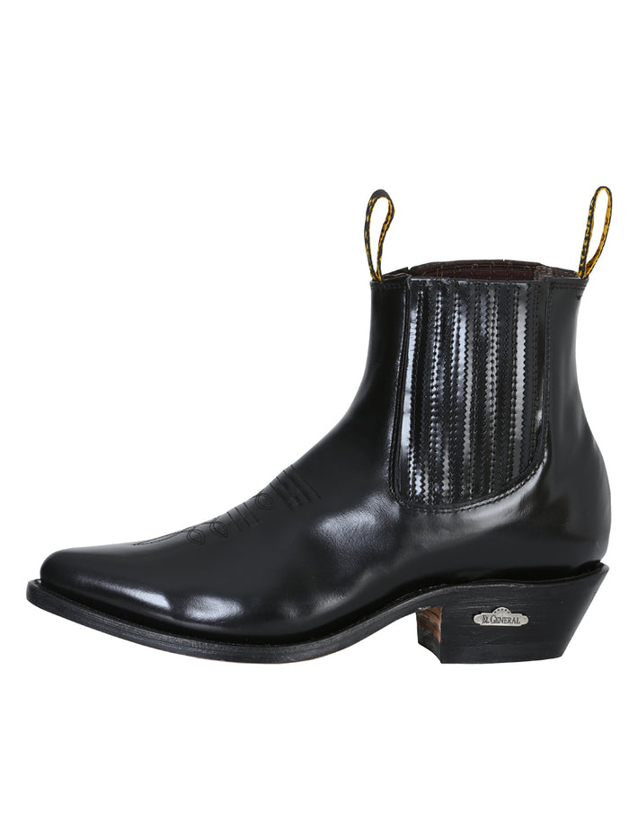 Ankle Cowboy Boot by El General - Black Chameleon