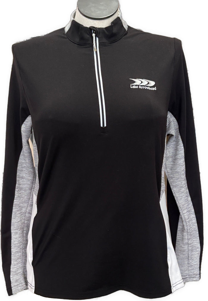 Antigua Black & White Women's Golf Pullover w/Logo Size XL