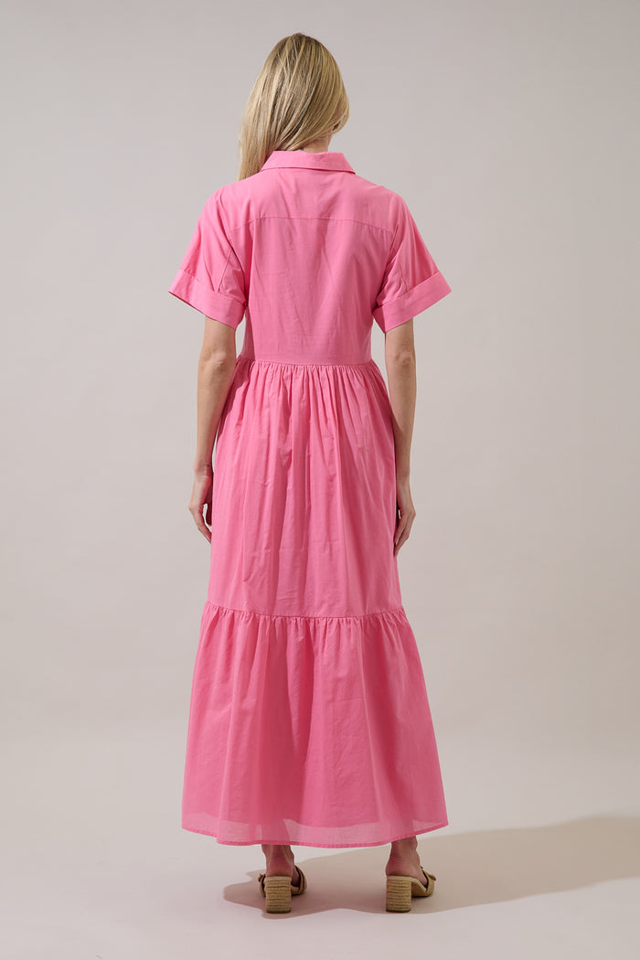 Astera Collared Button Up Maxi Dress