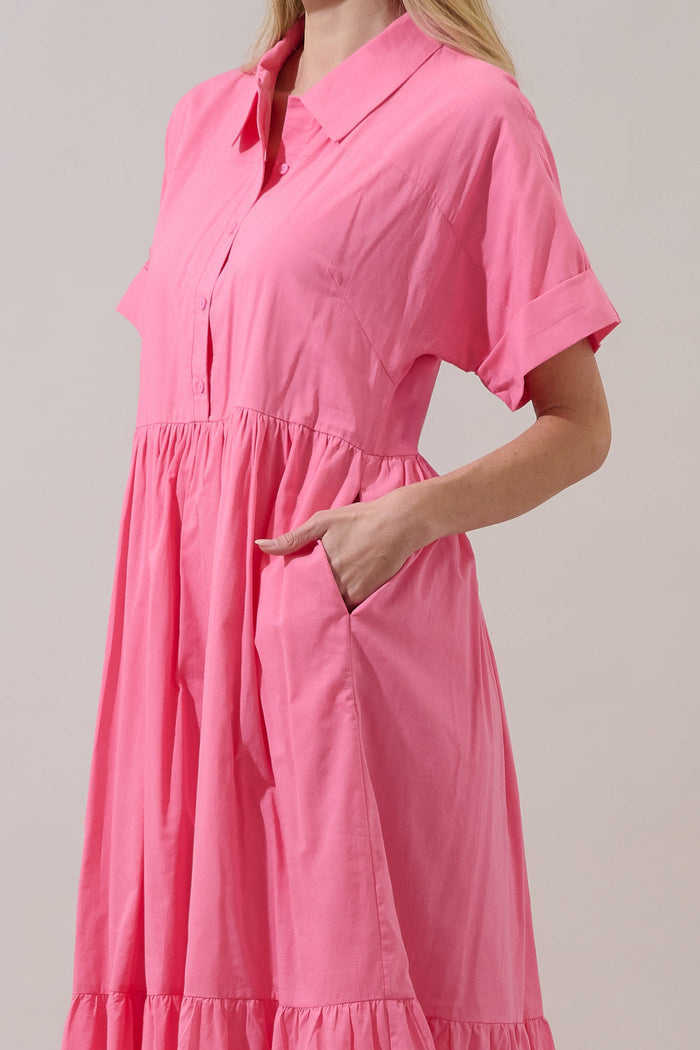 Astera Collared Button Up Maxi Dress