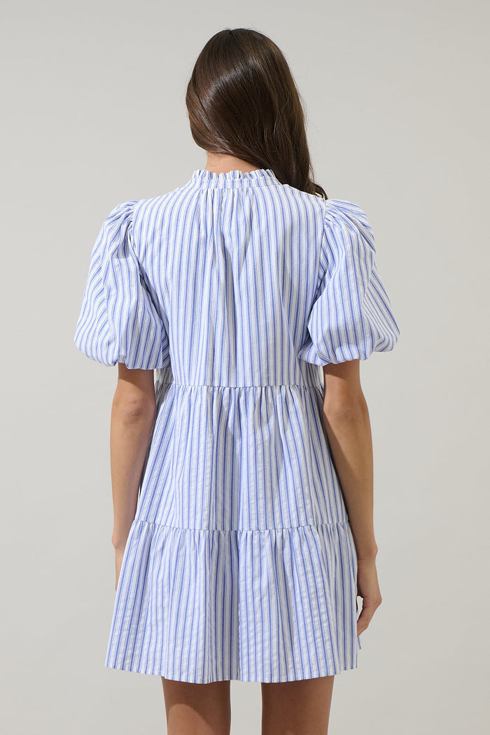 Audry Striped Jacey Babydoll Mini Dress