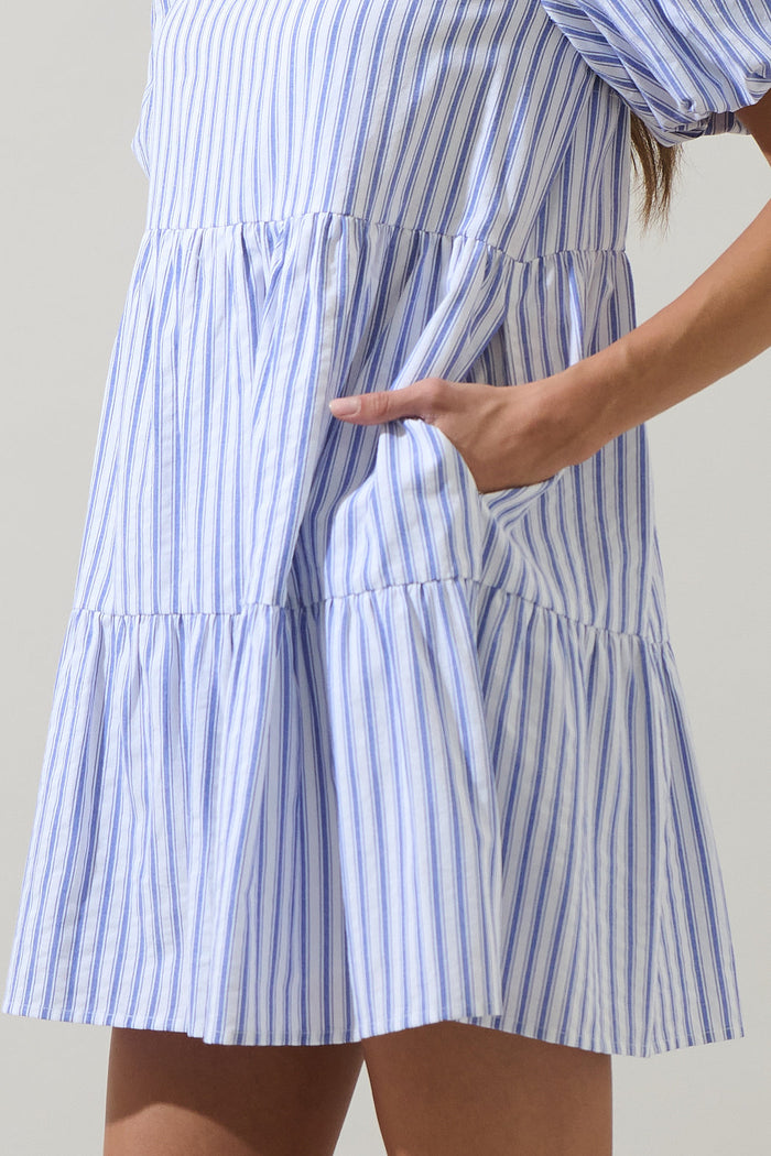 Audry Striped Jacey Babydoll Mini Dress