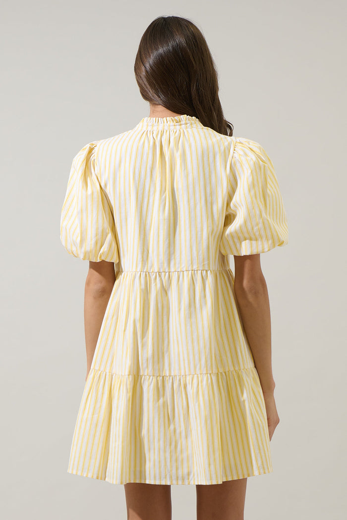 Audry Striped Jacey Babydoll Mini Dress