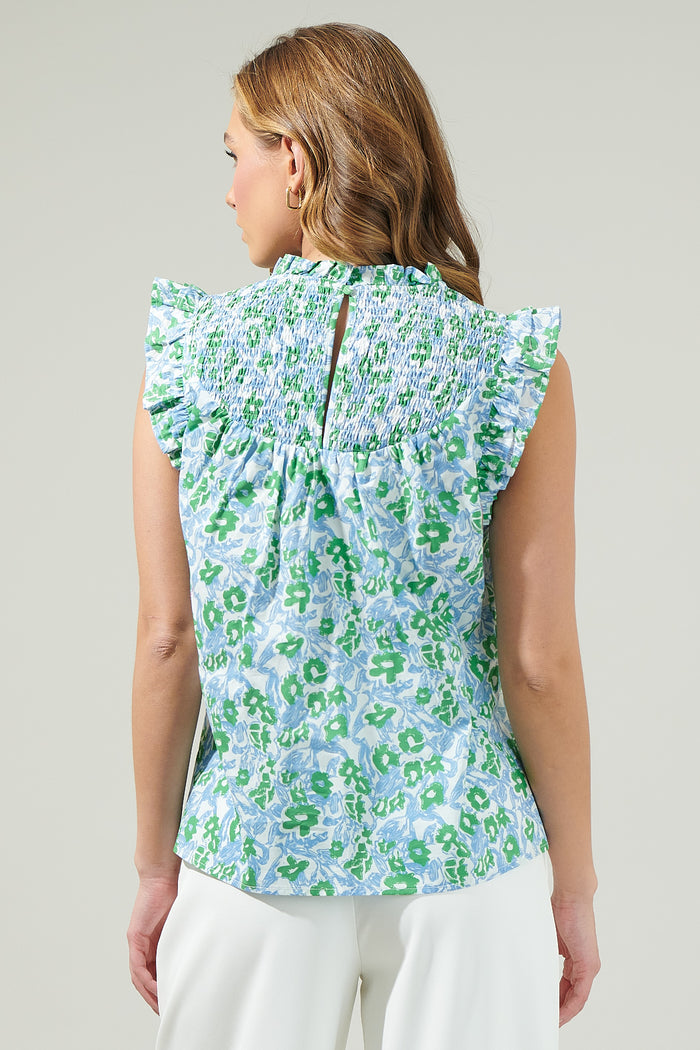 Ayana Floral Ruffle Smocked Top