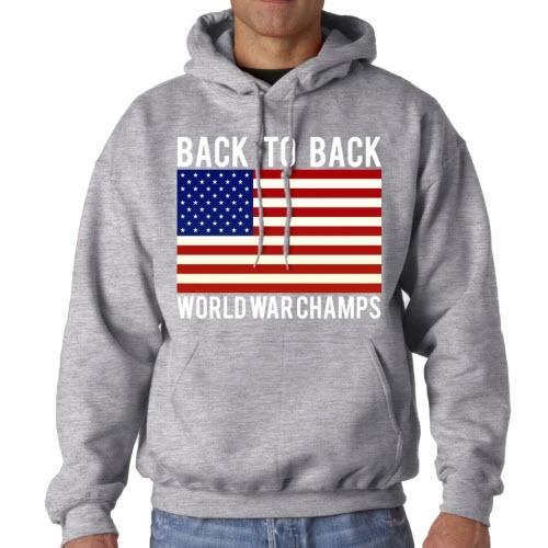 Back To Back World War Champs Mens Hooded Sweatshirt - The Flag Shirt
