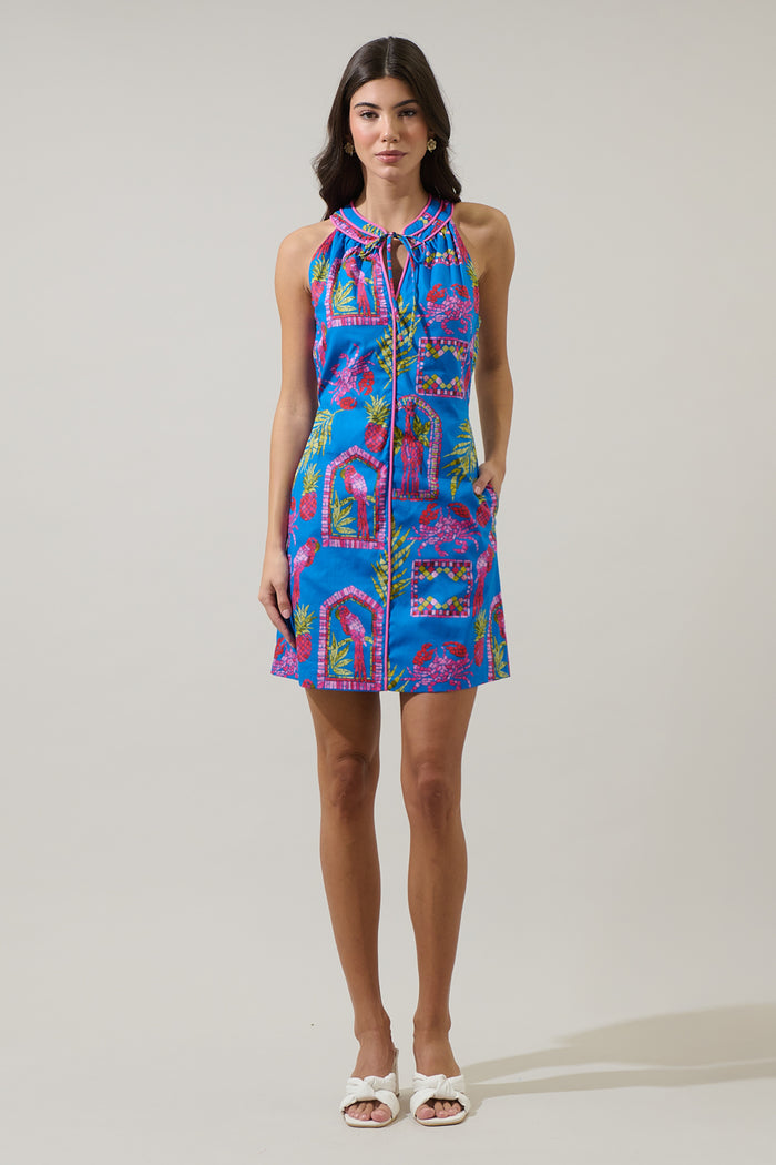Bally Tropical Gloria Sleeveless Mini Dress