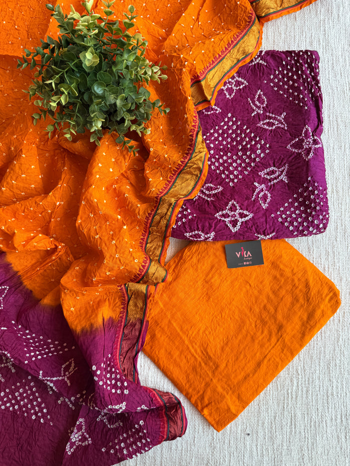 Bandhej cotton salwar material