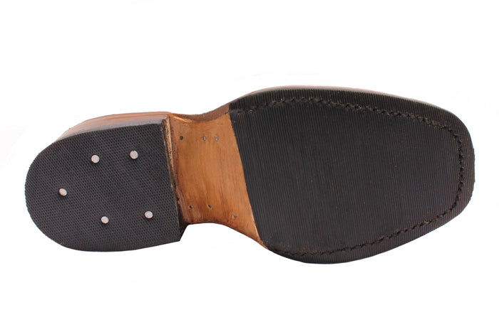 Black rubber slip-resistant outsole