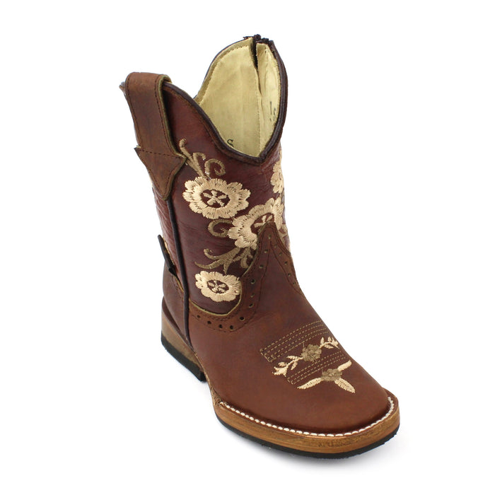Bandoleros Floral Kid's Cowgirl Boot w/ Zipper