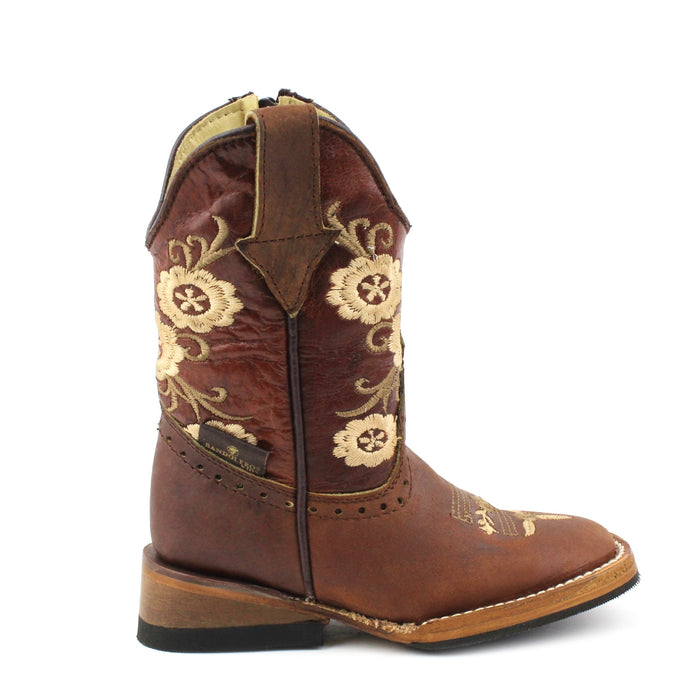 Bandoleros Floral Kid's Cowgirl Boot w/ Zipper