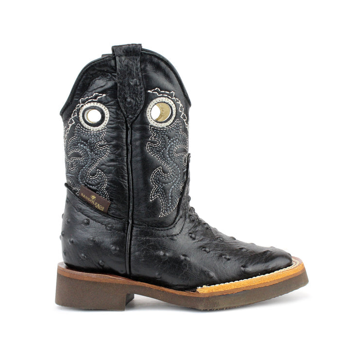 Bandoleros Kidss Faux Ostrich Print Cowboy Boot