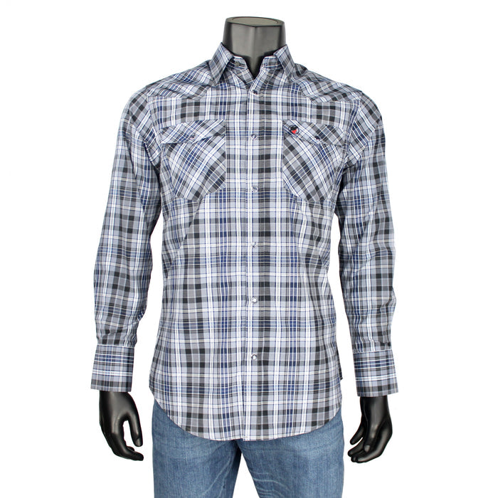 Bandoleros Western Cowboy Plaid Shirts - Blue & Black