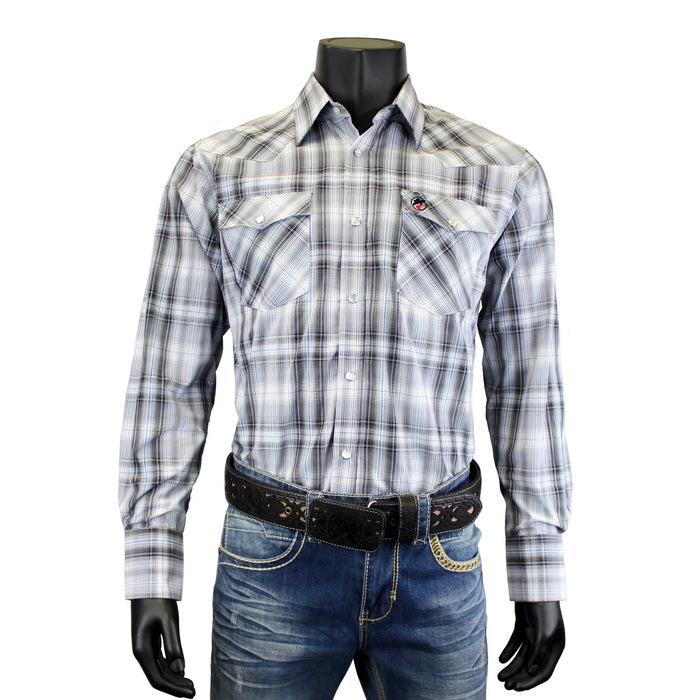Bandoleros Western Cowboy Plaid Shirts - White & Black