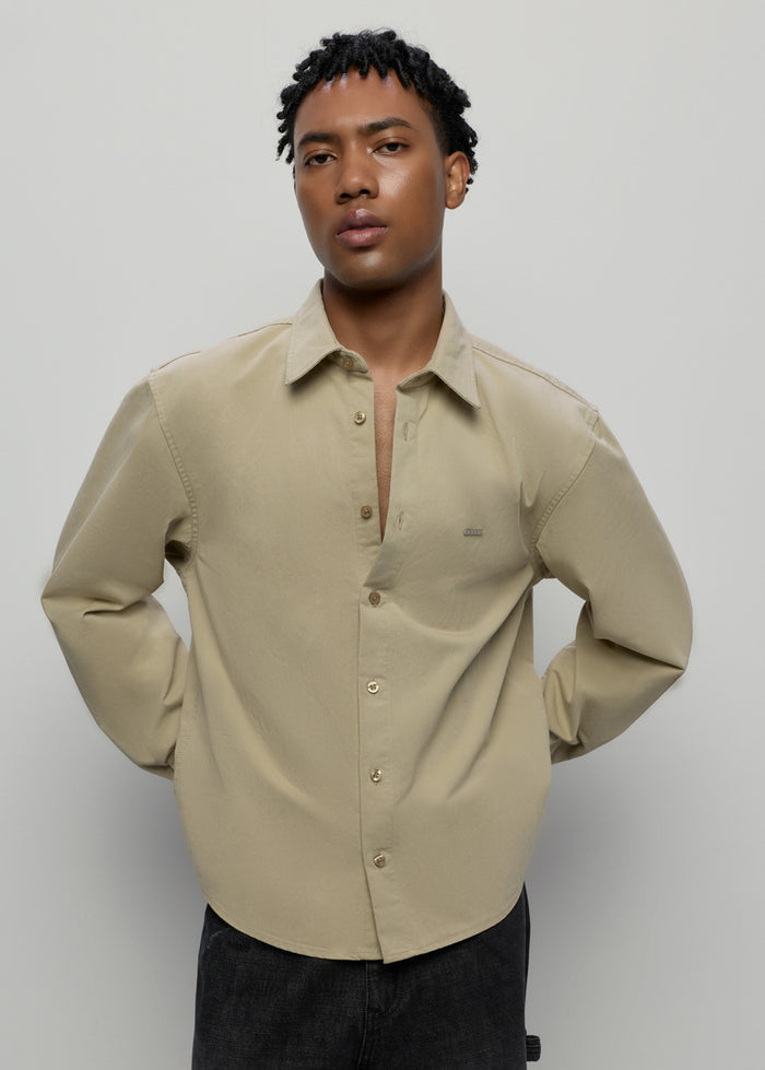 BEIGE COTTON SHIRT