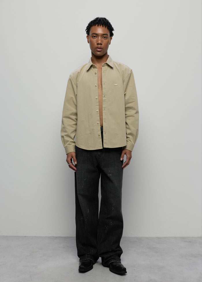 BEIGE COTTON SHIRT