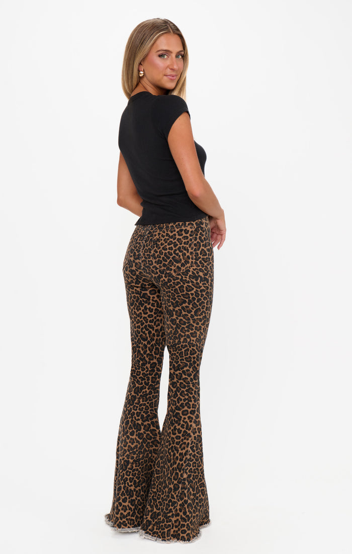 Berkeley Bells ~ Leopard Latte Denim