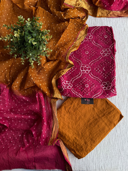 Bhandhej cotton salwar material