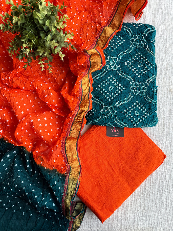 Bhandhej cotton salwar material