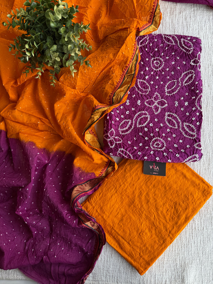 Bhandhej cotton salwar material