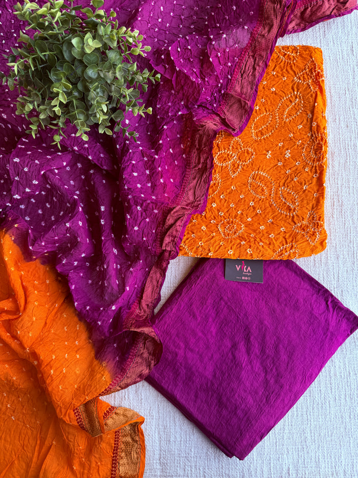 Bhandhej cotton salwar material