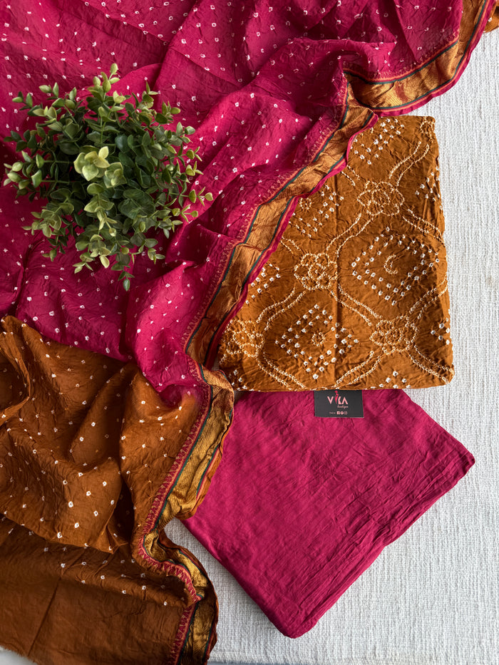 Bhandhej cotton salwar material