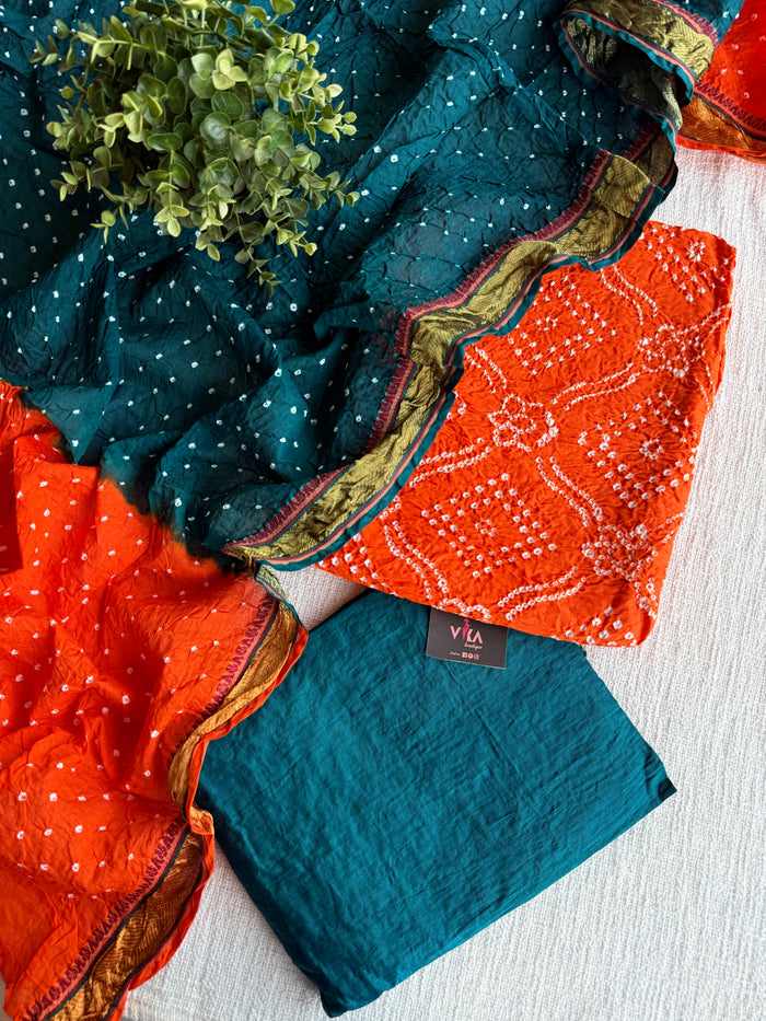 Bhandhej cotton salwar material