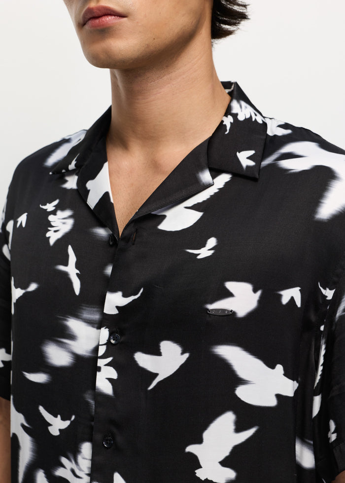 BIRD GRAPHIC PRINT SHIRT