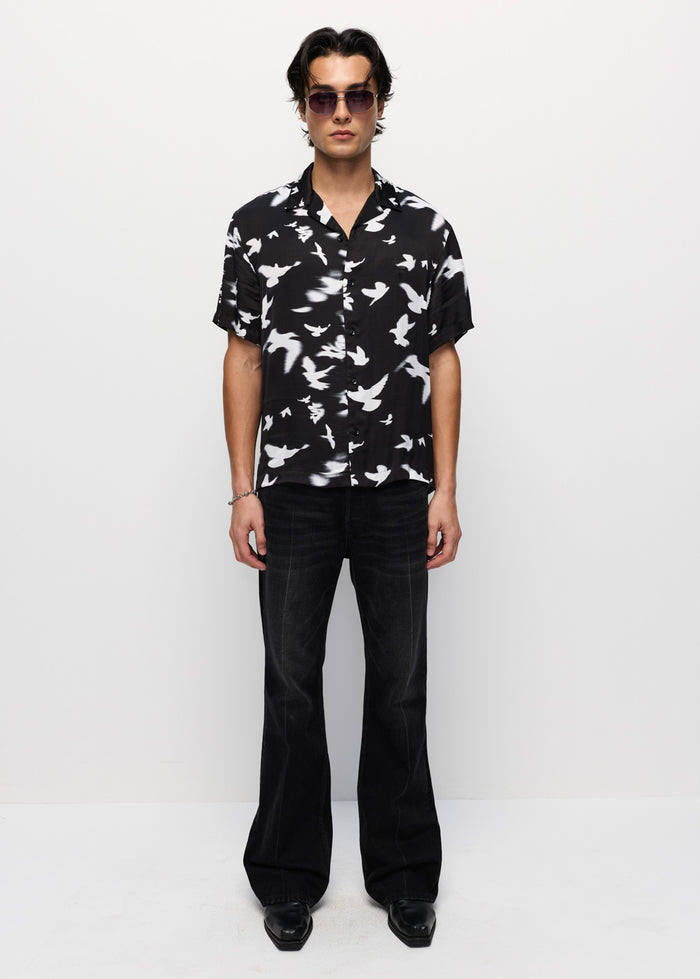 BIRD GRAPHIC PRINT SHIRT