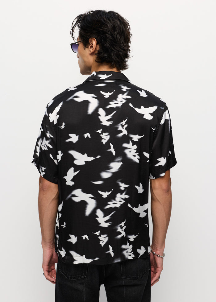 BIRD GRAPHIC PRINT SHIRT