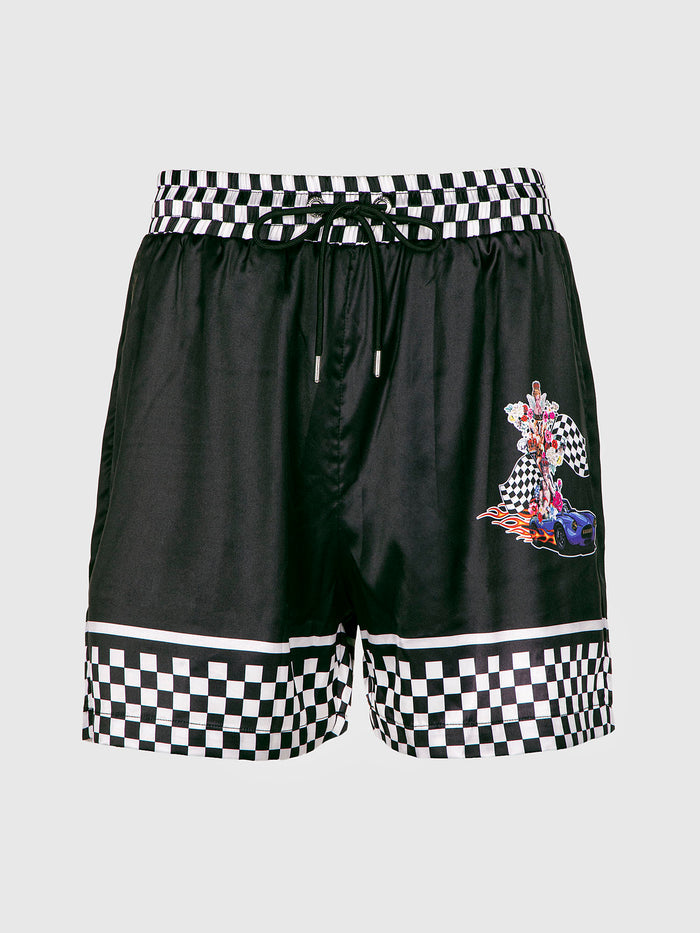 shorts / Black Angel Race Satin Shorts