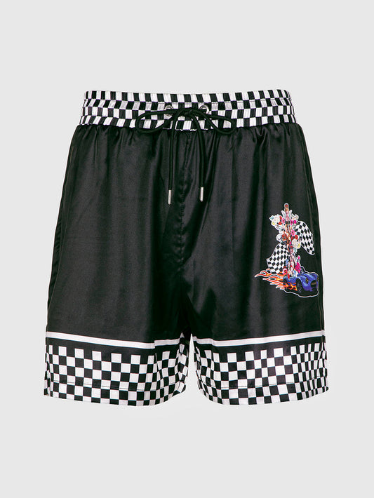 shorts / Black Angel Race Satin Shorts