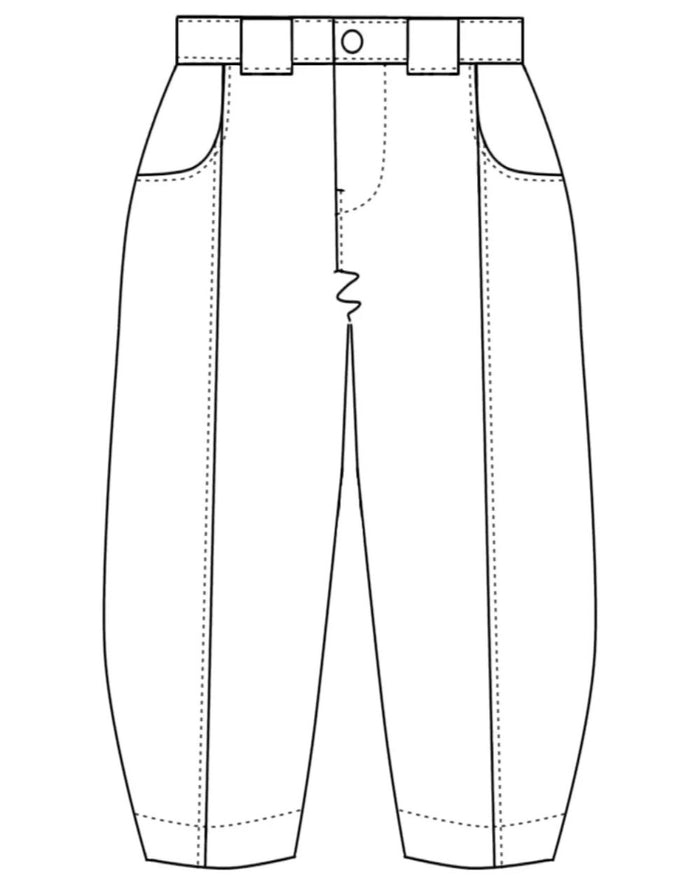 Black Denim Roan Barrel Leg Trousers Dressmaking Kit, Emporia Patterns