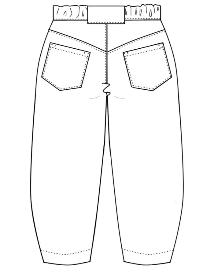Black Denim Roan Barrel Leg Trousers Dressmaking Kit, Emporia Patterns