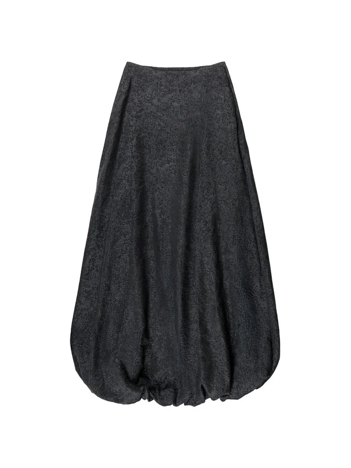 Black Jacquard Puffball Skirt