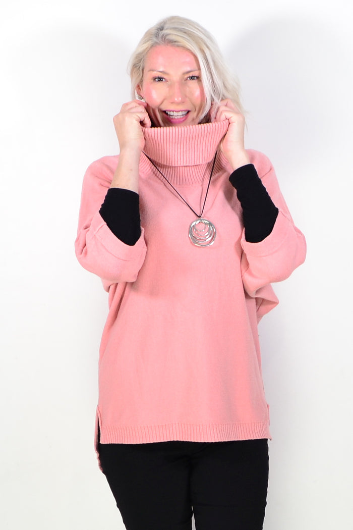Blush Pink Snuggle up Tunic Jumper