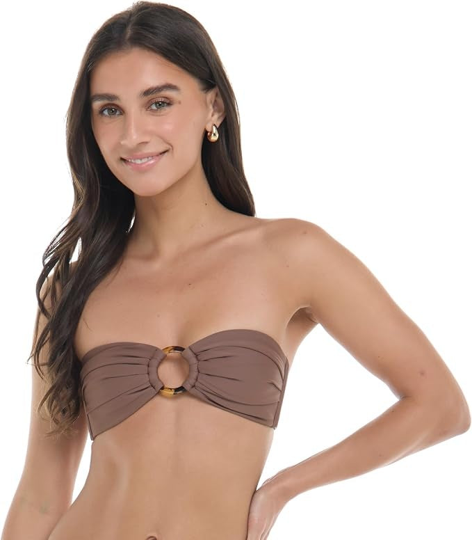 BODY GLOVE SMOOTHIES LATTE IRENE BANDEAU WOMENS SWIMWEAR TOP