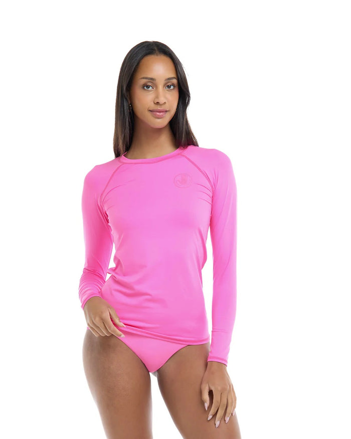 BODY GLOVE SMOOTHIES SUGAR PLUM SLEEK LONG SLEEVE RASHGUARD WOMENS TOP